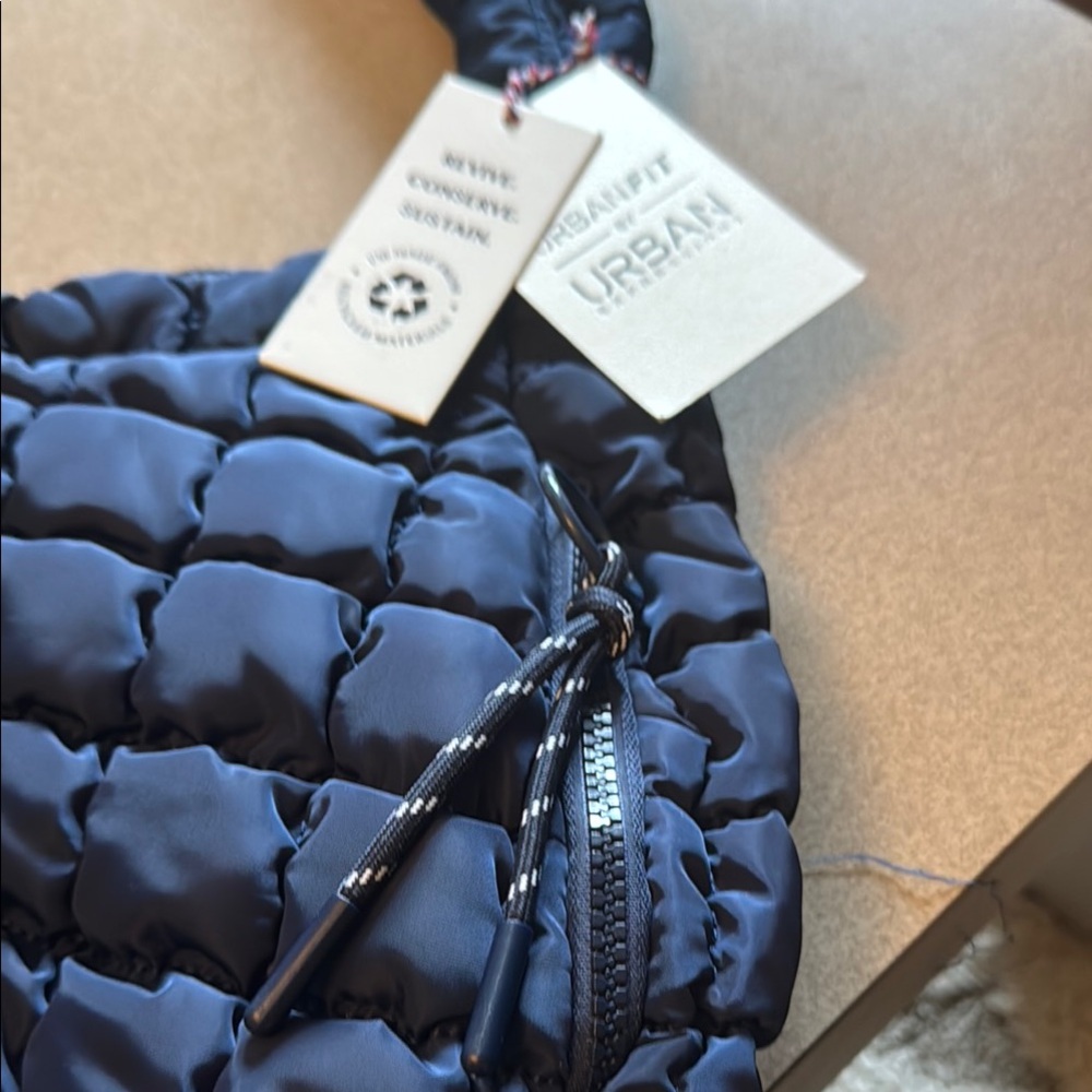 Quilted Navy Blue Shoulder Bag by Urbanfit - Picture 2 of 8